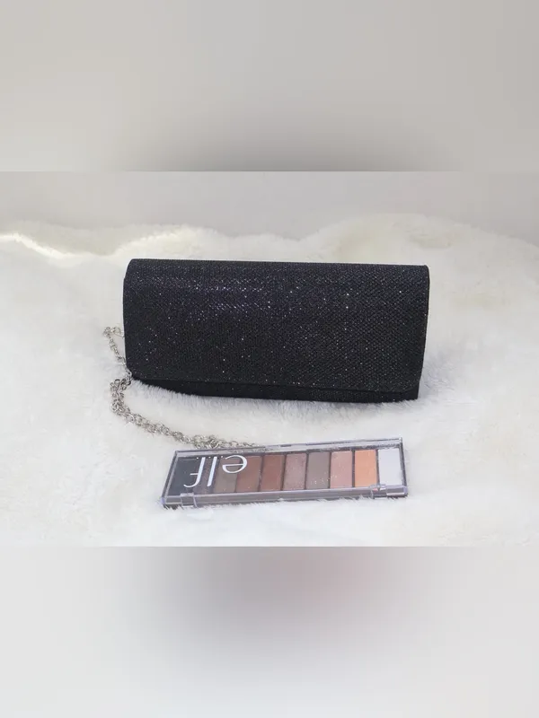 Black Glitter Clutch, Evening Bag, Party Purse o Formal Bag. - Image 4