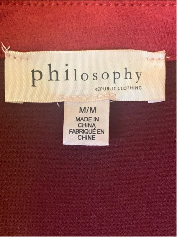 Women's Philosophy Republic Clothing Dark Red Faux Suede Jacket Size M - Image 2