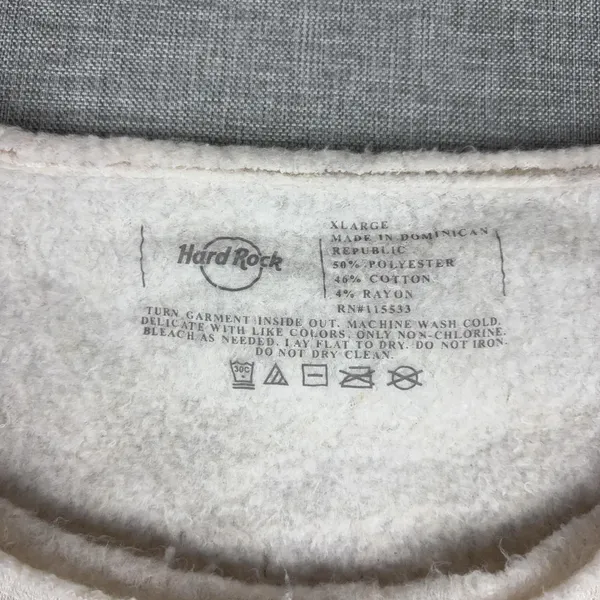 Hard Rock Sweatshirt Womens XL White Seminole Tampa Boat Neck Fleece Graphic - Image 3