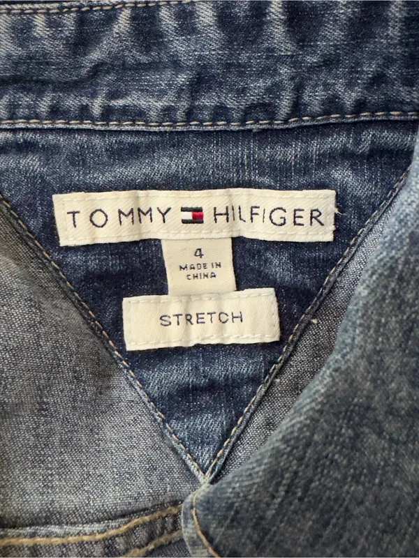 Y2K Tommy Hilfiger Classic Dark Blue Denim Shirt-Dress for Women - Image 3