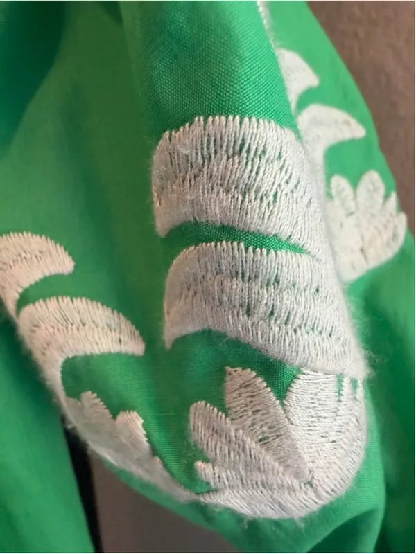 Entro 3/4 Sleeve Embroidered Mini Dress in Green Size S - Image 10