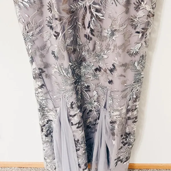 Alex Evenings Sequin Embroidered Trumpet Gown - Size 12 - Image 3