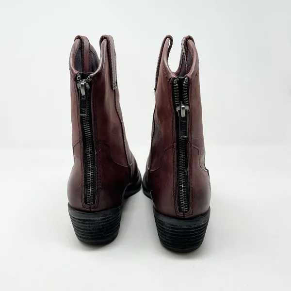 Born Wynd Short Ankle Leather Western Cowgirl Boots Booties Burgundy Women’s 8.5 - Image 7