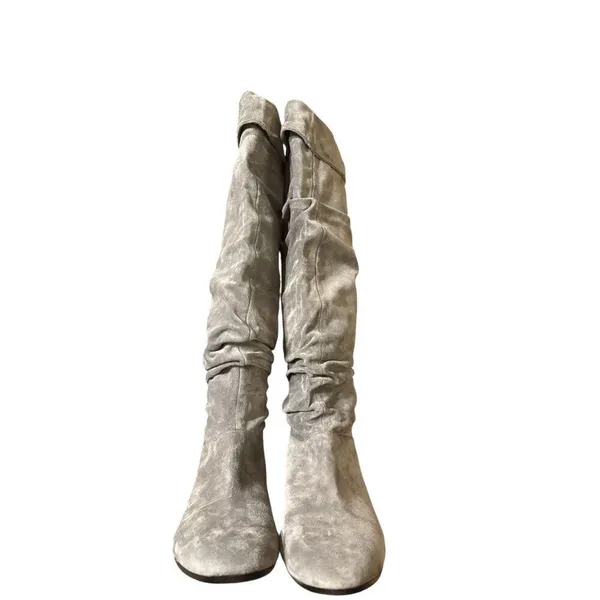 Enzo Angiolini Knee High Gray Suede Slouch Boots Size 8.5 - Image 8