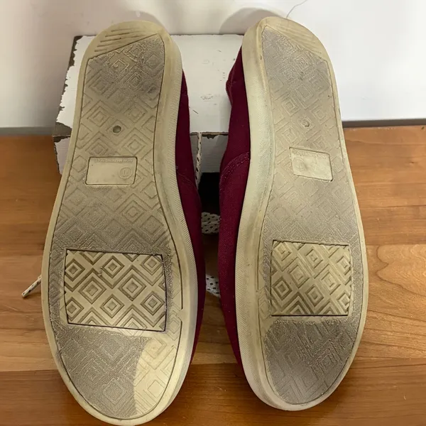 Burgundy Canvas Low Top Lace Up Sneakers WMUB4520001 Maroon USA 9 - Image 6