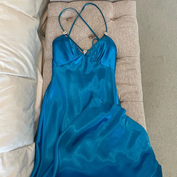 Faviana Blue formal maxi dress - Image 2