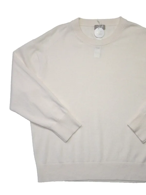 NWT J.Crew Cashmere Relaxed Crewneck Sweater in Snow Ivory Knit Pullover L - Image 7
