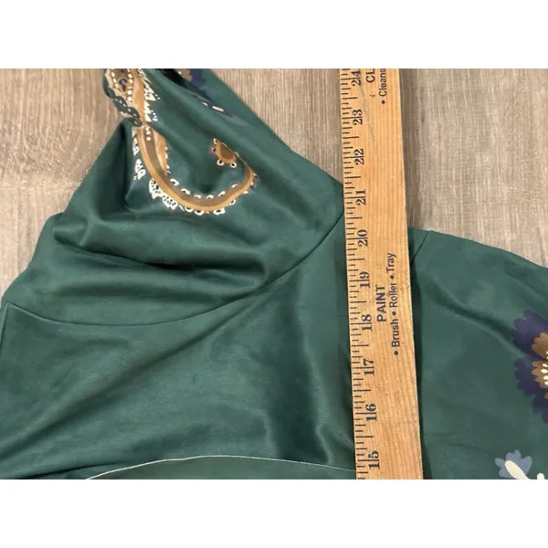 SOFT SURROUNDINGS Chouteau‎ Jacket - Green Faux Suede, Open, Artsy Design, L - Image 8