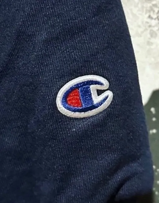 Champion Custom Embroidered Navy Pullover Hoodie - Image 3