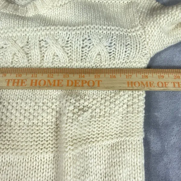 American‎ Eagle Sweater Women's XS Cream Cable Knit Chunky Polyester Oversized - Image 6