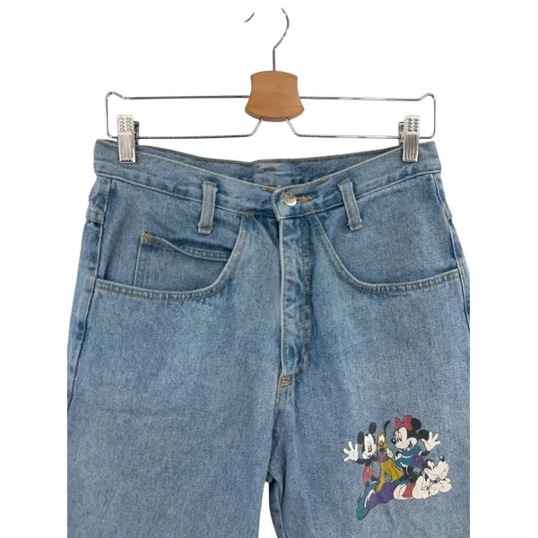 Vintage 90s Mickey by Jerry Leigh Disney Friends Denim Jorts Shorts Medium - Image 2