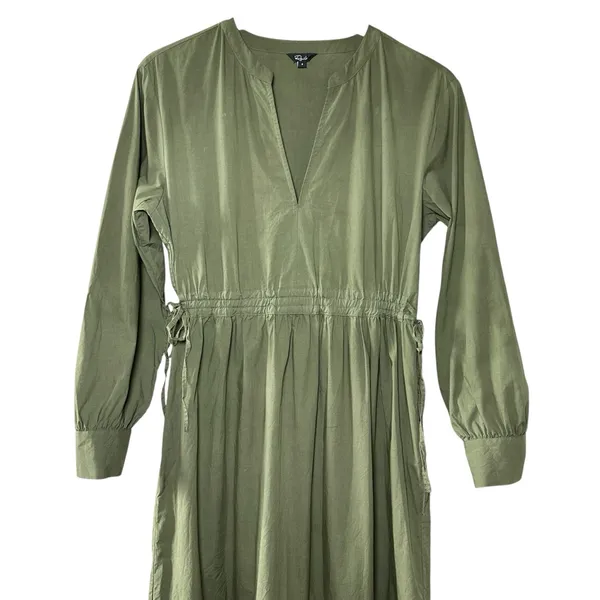 Rails‎ Maple Olive Smoke Midi Dress Smocked Waist Boho Cottagecore Chic Size S - Image 6