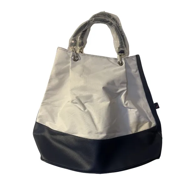 Nautica Voyage Canvas Tote Bag Shoulder Handbag Beach Weekender Cruise Coastal - Image 2