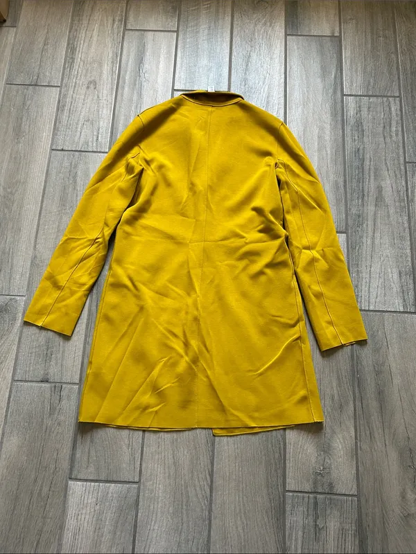Carolina Belle Mustard Single-Breasted Long Trench Coat - Image 6