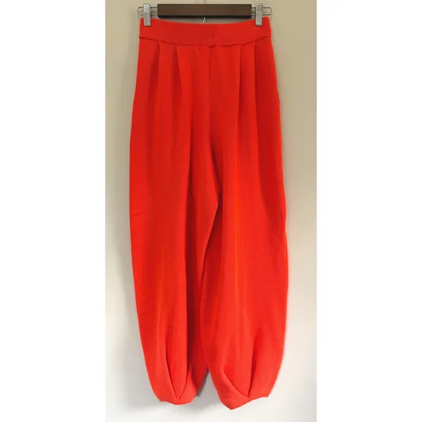 Free People FP Beach Freya Barrel Sweater Pants In Tangerine Orange Combo Sz S - Image 5