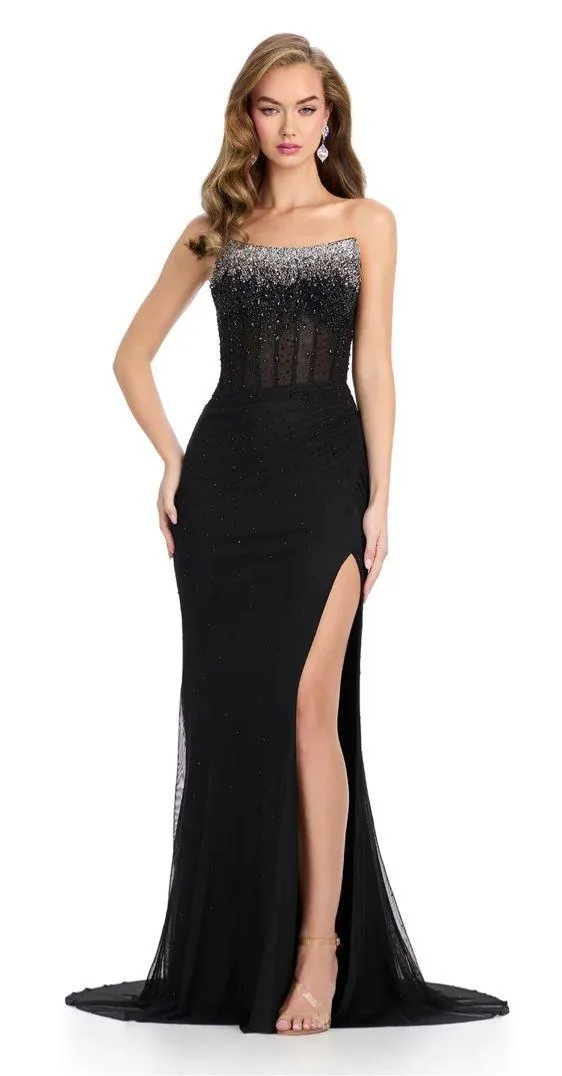 Ashley Lauren Black Prom Dress 11904 - Image 2