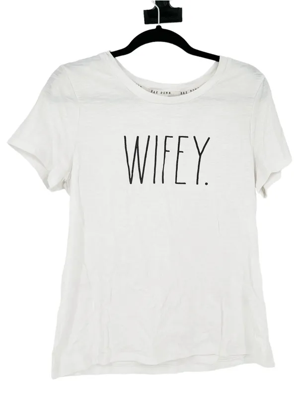 Rae Dunn Wifey Graphic T Shirt White Short Sleeve Bridal Bride Top Size Large - Image 2