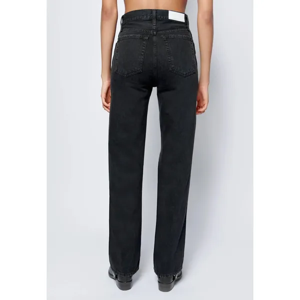 RE/DONE High Rise Loose Jeans in Washed Black with Rips Size 28‎ - Image 2