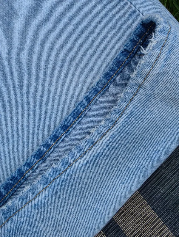 Levis Premium Womens XL Straight Jeans 28 Linen Blue Mid Rise Baggy Loose - Image 7
