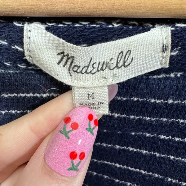 Madewell Striped Side-Lace Deep Navy and White Long sleeve Top - Image 10