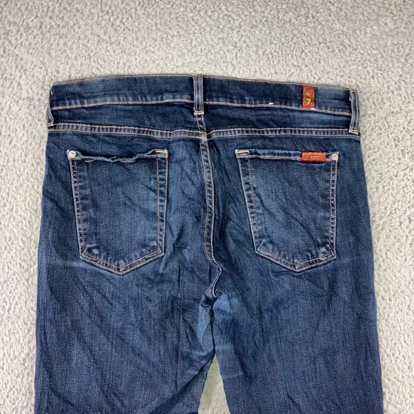 7 For All Mankind‎ The Skinny Jeans Women 31x29 Dark Wash Denim Stretch Pants - Image 13