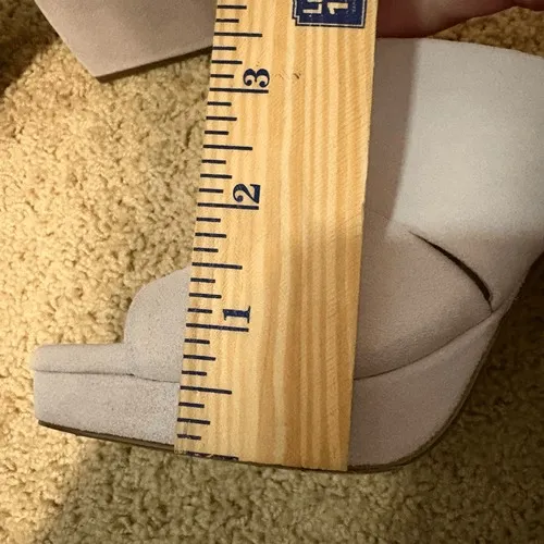 Free People Love‎ is Everywhere suede leather ivory block heel sandals 37.5 cre - Image 11