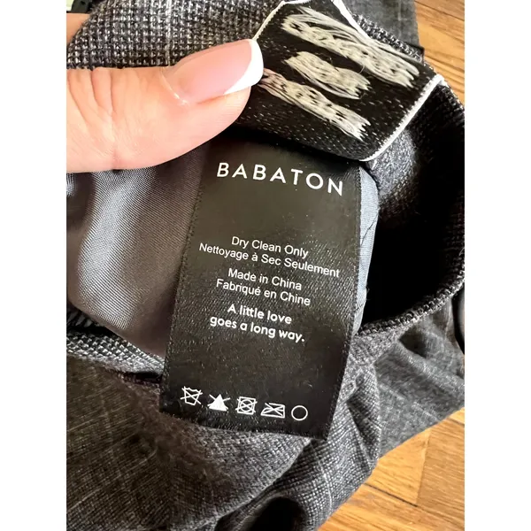 Aritzia Babaton wool cashmere gray plaid checked pants size 2 DRM - Image 6