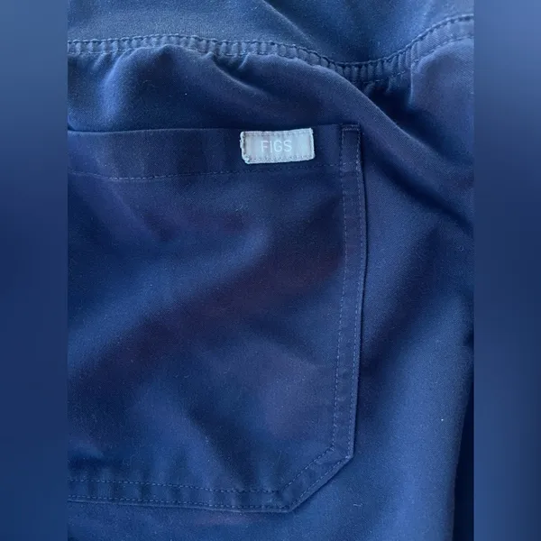 Figs Technical Collection Women’s Large Blue Navy Pants Gray Ties size xl - Image 4