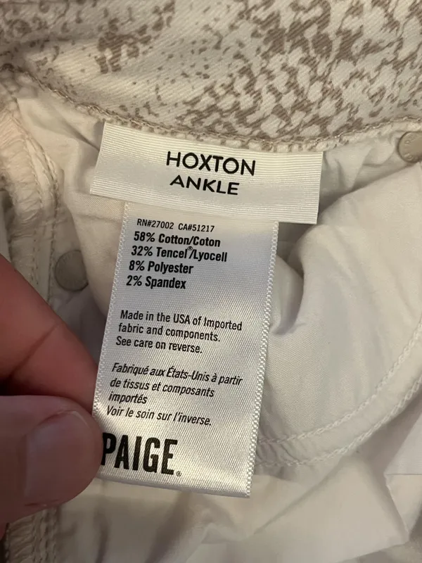 Paige Hoxton Ankle Jeans Womens 28 White Sonoran Snake High Rise Slim Denim - Image 10