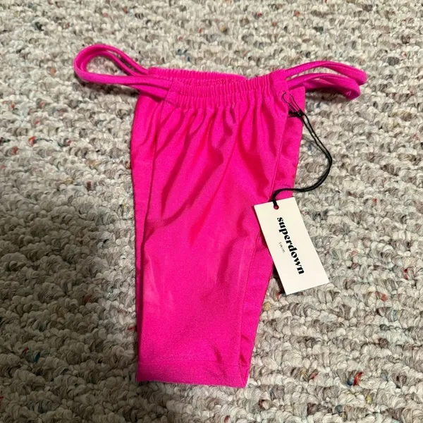 NWT Superdown x Revolve Hazel Bikini Bottom hot pink high waist thong bikini XXS - Image 5