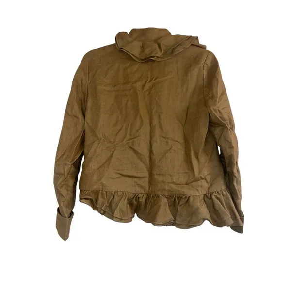 ✨Anthropologie RUFFIAN MISE SCENE Sz 4 Jacket Coat Ruffle Linen Silk✨ - Image 5