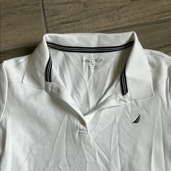Nautica White Polo Classic Short Sleeve Top - Image 4