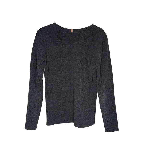 Lunya Long Sleeve Tee Women Large Charcoal Good Heathered Loungewear - Image 3