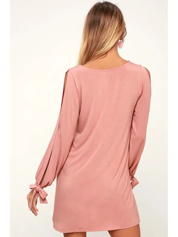 NWT Lulus Glory of Love Dress - Women's Size Medium - Pink Cold Shoulder - Image 2