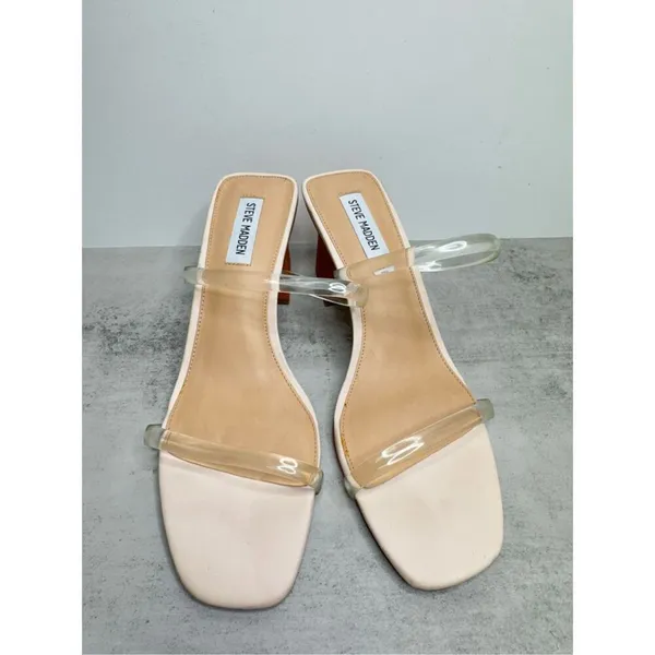 Steve Madden Sandals Womens Size 10 Pink PU‎ Upper Double Strap Open Toe Heels - Image 5