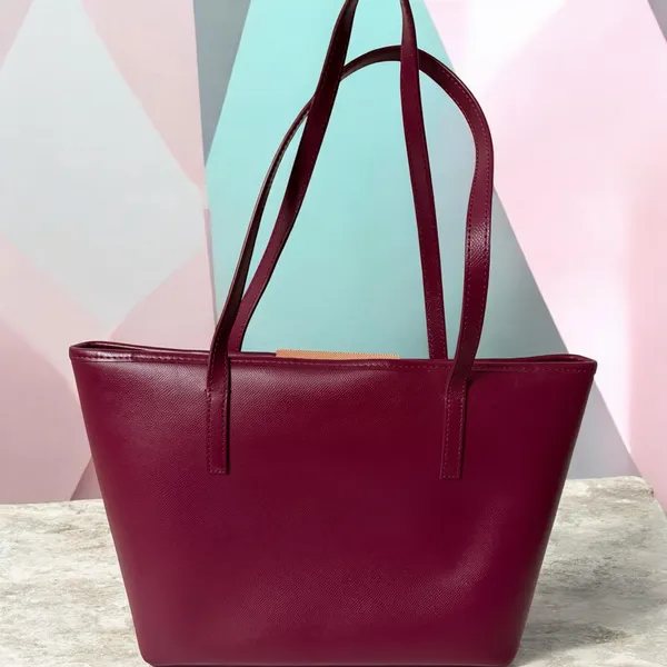 Ted Baker Burgundy Tote Bag Large Structured Shoulder Handbag - Image 7