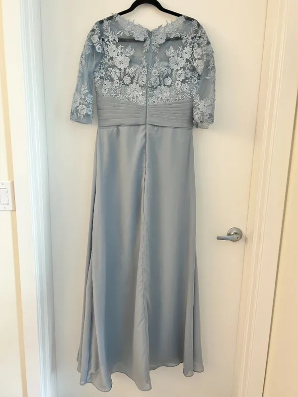 Make You Pretty More Lace A-Line Wedding Formal Gown in Light Blue Size 12 NWT - Image 5