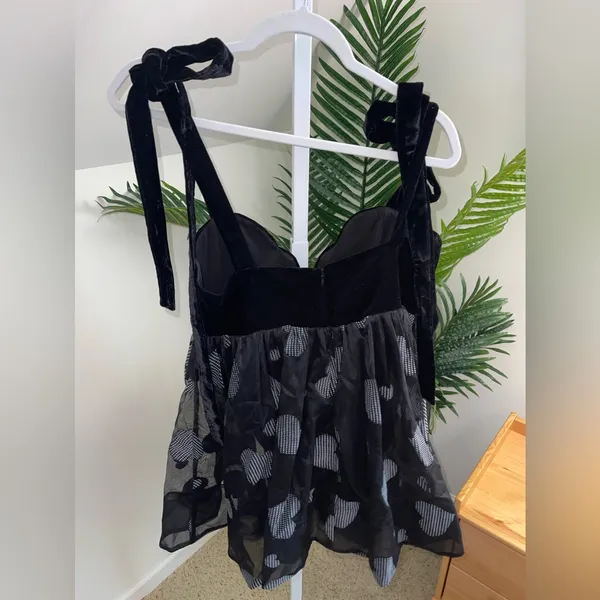 For Love & Lemons Alexandra Mini Dress Black Hearts NWT - Image 6