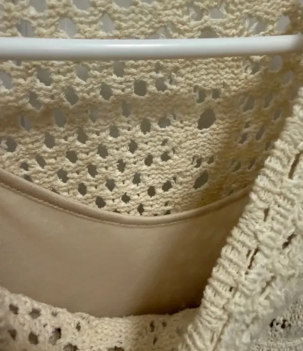 Zara Cream Lined Crochet Short Sleeve Dress - Image 2