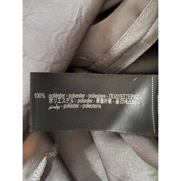 ZARA V-Neck Hammered Satin Maxi Slip Dress Sz L Gray Grunge Luxury Minimalist - Image 11