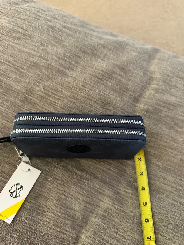 CLX by Christian Lacroix Ames denim double zipped wallet - Image 3