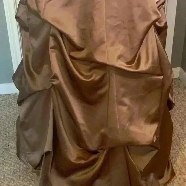 DAVIDS BRIDAL WOMENS BEAUTIFUL MOCHA FORMAL/Prom DRESS SIZE 10 K-8 - Image 9