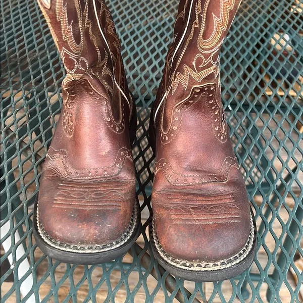 Justin Boots Gypsy Womens Brown Leather Cowgirl Western Boot Round Toe 7B Country - Image 3