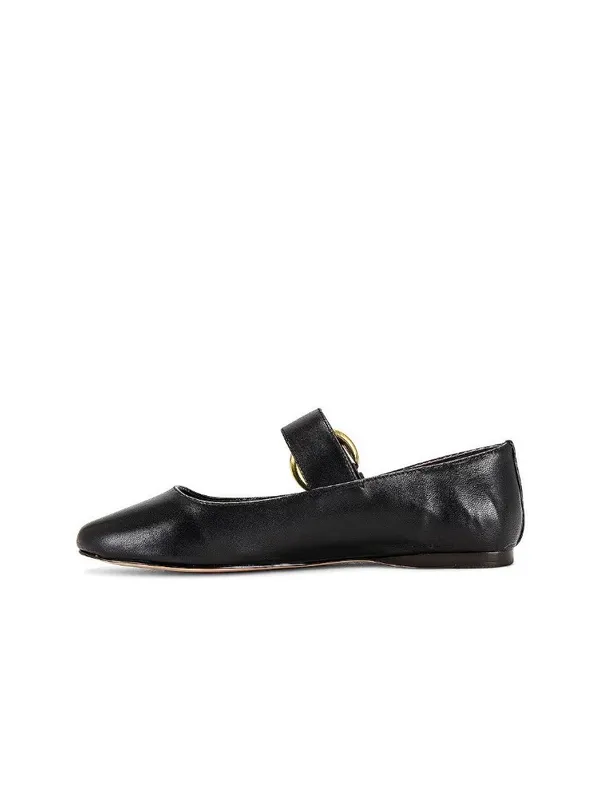 House of Harlow 1960 x REVOLVE Womens Clementine Flats in Black 6 Leather Shoes - Image 4