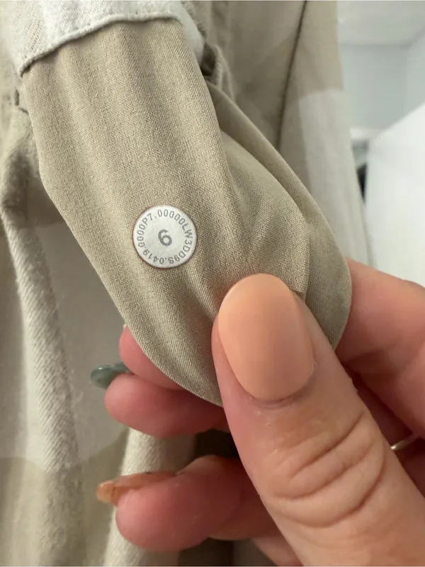 lululemon athletica Beige and White Plaid Button-Down Shirt - Image 3
