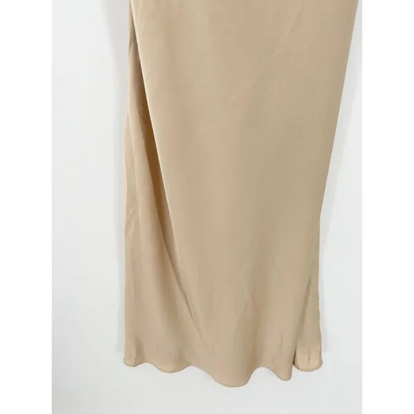 Show Me Your‎ Mumu Verona Champagne Luxe Satin Dress Gold Midi Womens Size M - Image 5