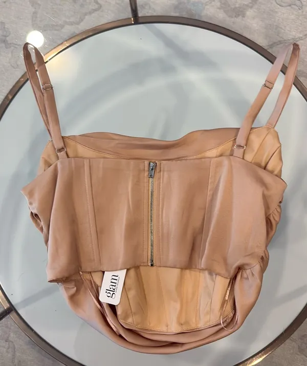 These Three Boutique Taupe Corset Top - Image 3