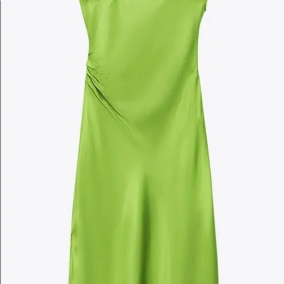 ZARA Slip Dress Lime Green Viral - Image 11