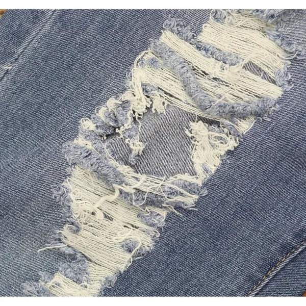 NWT Gogo Jeans Distressed Frayed Straight-Leg Jeans Medium White Wash Blue 20W - Image 12