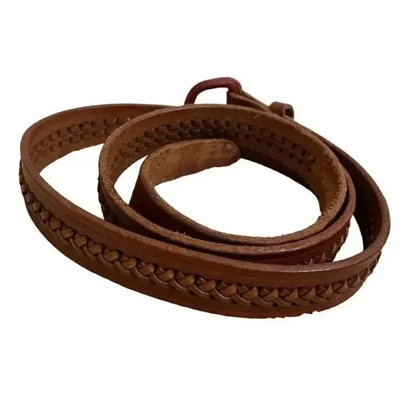 Brown Leather Weaved Western Bohemian Buckle One Size - Image 2